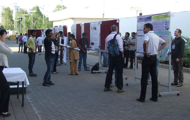  Poster session at the IISER Pune with Serena Corr, Klaas Wynne, and Eddie Cussen