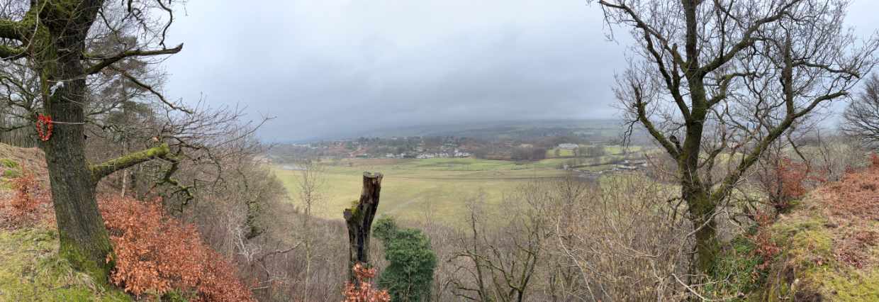 Misty view from the top of Croy Hill north to teh valley of the river Kelvin